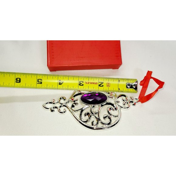 Lenox silver plated purple heart/spire ornament - Picture 7 of 7